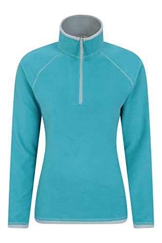 Mountain Warehouse Montana Fleecejacke für Damen aus Microfleece - Atmungsaktiver Fleece-Pullover für Damen, schnelltrocknend, warme Fleecejacke, Half-Zip - Outdoor Aquamarin 32 von Mountain Warehouse