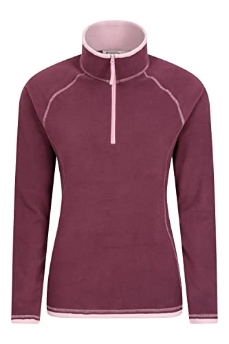 Mountain Warehouse Montana Fleecejacke für Damen aus Microfleece - Atmungsaktiver Fleece-Pullover für Damen, schnelltrocknend, warme Fleecejacke, Half-Zip - Outdoor Dunkel Burgundrot 54 von Mountain Warehouse