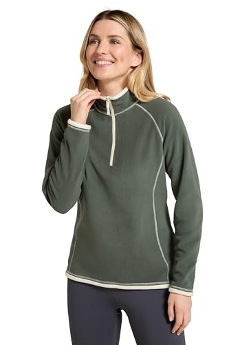 Mountain Warehouse Montana Fleecejacke für Damen aus Microfleece - Atmungsaktiver Fleece-Pullover für Damen, schnelltrocknend, warme Fleecejacke, Half-Zip - Outdoor Dunkel Grün Damengröße EU 36 Mountain Warehouse Montana Fleecejacke für Damen aus Microfleece - Atmungsaktiver Fleece-Pullover für Damen, schnelltrocknend, warme Fleecejacke, Half-Zip - Outdoor Dunkel Grün Damengröße EU 36 von Mountain Warehouse