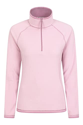 Mountain Warehouse Montana Fleecejacke für Damen aus Microfleece - Atmungsaktiver Fleece-Pullover für Damen, schnelltrocknend, warme Fleecejacke, Half-Zip - Outdoor Dunkelrosa 46 von Mountain Warehouse