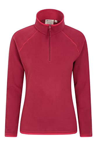 Mountain Warehouse Montana Fleecejacke für Damen aus Microfleece - Atmungsaktiver Fleece-Pullover für Damen, schnelltrocknend, warme Fleecejacke, Half-Zip - Outdoor Dunkelrot 44 von Mountain Warehouse