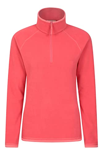 Mountain Warehouse Montana Fleecejacke für Damen aus Microfleece - Atmungsaktiver Fleece-Pullover für Damen, schnelltrocknend, warme Fleecejacke, Half-Zip - Outdoor Licht Koralle 34 von Mountain Warehouse