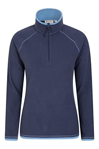 Mountain Warehouse Montana Fleecejacke für Damen aus Microfleece - Atmungsaktiver Fleece-Pullover für Damen, schnelltrocknend, warme Fleecejacke, Half-Zip - Outdoor Marineblau 32 von Mountain Warehouse