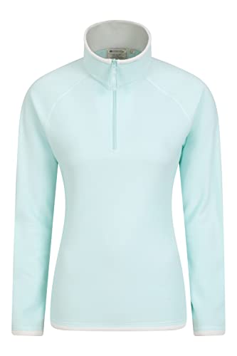 Mountain Warehouse Montana Fleecejacke für Damen aus Microfleece - Atmungsaktiver Fleece-Pullover für Damen, schnelltrocknend, warme Fleecejacke, Half-Zip - Outdoor Minze 30 von Mountain Warehouse