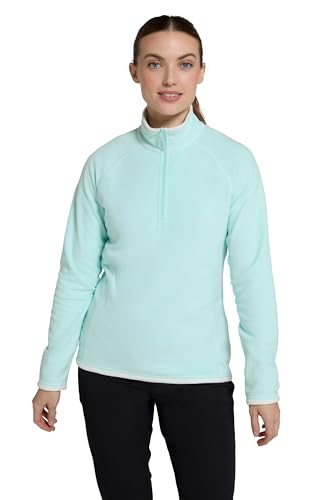 Mountain Warehouse Montana Fleecejacke für Damen aus Microfleece - Atmungsaktiver Fleece-Pullover für Damen, schnelltrocknend, warme Fleecejacke, Half-Zip - Outdoor Minze 44 von Mountain Warehouse