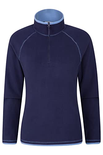 Mountain Warehouse Montana Fleecejacke für Damen aus Microfleece - Atmungsaktiver Fleece-Pullover für Damen, schnelltrocknend, warme Fleecejacke, Half-Zip - Outdoor Marineblau 32 von Mountain Warehouse