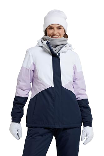 Mountain Warehouse Moon Damen-Skijacke - Schneedicht, Mikrofaser-Isolierung, winddichte Winterjacke, warm, verstellbare Kapuze - Ski-Bekleidung für den Snowboard-Urlaub Lila 38 von Mountain Warehouse