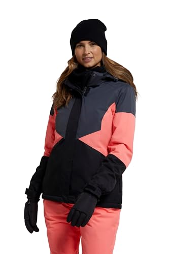 Mountain Warehouse Moon Damen-Skijacke - Schneedicht, Mikrofaser-Isolierung, winddichte Winterjacke, warm, verstellbare Kapuze - Ski-Bekleidung für den Snowboard-Urlaub Rosa Diva 32 von Mountain Warehouse