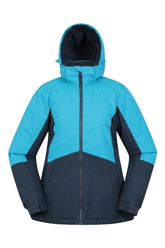 Mountain Warehouse Moon Damen-Skijacke - Schneedicht, Mikrofaser-Isolierung, winddichte Winterjacke, warm, verstellbare Kapuze - Ski-Bekleidung für den Snowboard-Urlaub Türkis 34 von Mountain Warehouse