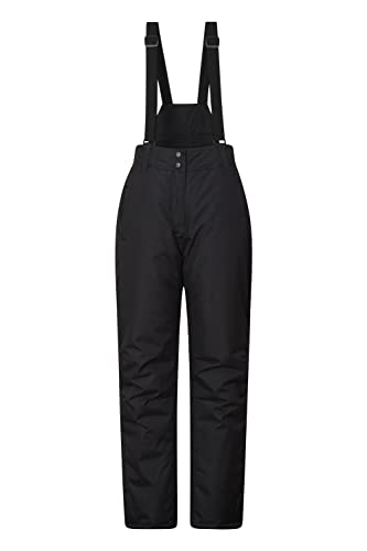 Mountain Warehouse Moon Skihose für Damen - Thermo-Schneehose, Outdoorhose für Damen, Verstellbarer Bund, mit abnehmbaren Hosenträgern, Skibekleidung, Weite Passform Schwarz 48 von Mountain Warehouse