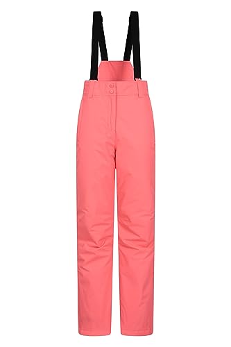 Mountain Warehouse Moon schmalgeschnittene Damen-Skihose - Wasserabweisende Hose aus Rip-Stop-Material mit abnehmbaren Hosenträgern und Knöchelreißverschlüssen leuchtendes Pink 34 von Mountain Warehouse