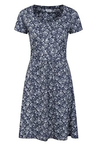 Mountain Warehouse Mountain Essentials Lora Skaterkleid für Damen – Leichtes und Atmungsaktives Kleid mit Stilvollem Druck – Ideal für Herbst, Herbst Winter, Outdoor Marineblau 36 von Mountain Warehouse