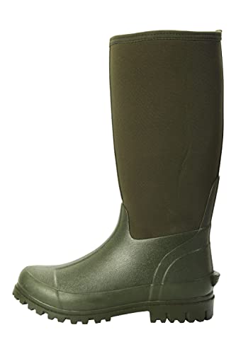 Mountain Warehouse Mucker Wasserdichte Herren-Stiefel - Wanderschuhe aus Neopren, robustes Schuhwerk, leicht zu reinigen - ideal für Camping, Outdoor, Reisen Khaki 42 von Mountain Warehouse