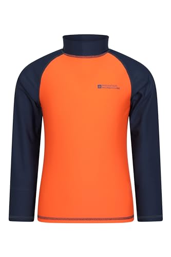 Mountain Warehouse Neoprenanzug Kinder - Langarm-Neoprenanzug mit UV-Schutz Rash Guard, Schwimmanzug für Jungen und Mädchen, Flatlock-Nähte, schnell trocknend, dehnbar Gebranntes Orange 11-12 Jahre von Mountain Warehouse