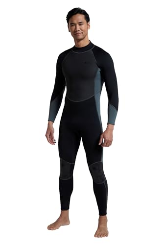 Mountain Warehouse Neoprenanzug für Herren - Körper: 2.5mm, Enge Passform, Neoprenanzug mit flachen Nähten, verstellbarer Verschluss, Reißverschluss - Für Surfen Kohle Large/X-Large von Mountain Warehouse