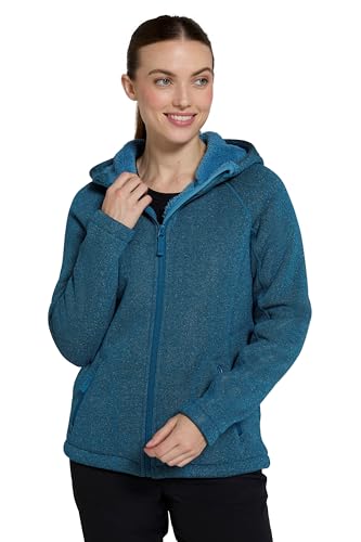 Mountain Warehouse Nevis Fleecejacke für Damen - Leichte, Warme Damen-Fleecejacke mit Reißverschluss und Taschen, atmungsaktives Winter Oberteil, kompakt - Für Outdoor Dunkelblaugrün 48 von Mountain Warehouse
