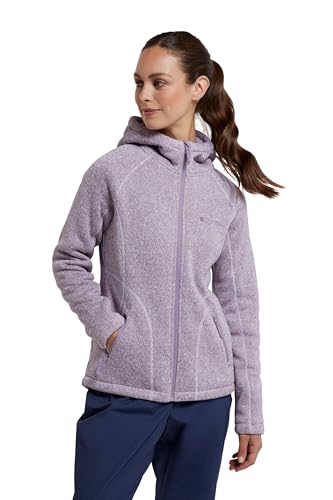 Mountain Warehouse Nevis Fleecejacke für Damen - Leichte, Warme Damen-Fleecejacke mit Reißverschluss und Taschen, atmungsaktives Winter Oberteil, kompakt - Für Outdoor Lila Licht 32 von Mountain Warehouse