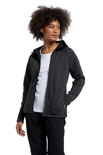 Mountain Warehouse Nevis Fleecejacke für Damen - Leichte, Warme Damen-Fleecejacke mit Reißverschluss und Taschen, atmungsaktives Winter Oberteil, kompakt - Für Outdoor Schwarz 36 von Mountain Warehouse