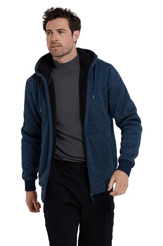 Mountain Warehouse Nevis II Fleecegefütterter Herren-Hoodie Dunkel Blau 3X-Large von Mountain Warehouse