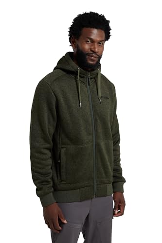 Mountain Warehouse Nevis II Fleecegefütterter Herren-Hoodie Dunkel Khaki X-Large von Mountain Warehouse