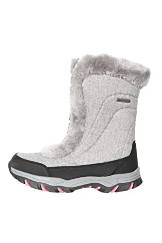 Mountain Warehouse Ohio Damen-Schneestiefel – Schneesichere Damen-Kunstfellschuhe, Getestet bis –20 °C, IsoTherm – Winter, Skifahren, Wintersport, Wandern Kohle 38 EU von Mountain Warehouse