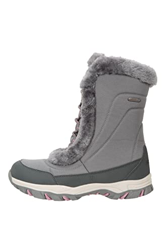 Mountain Warehouse Ohio Damen-Schneestiefel – Schneesichere Damen-Kunstfellschuhe, Getestet bis –20 °C, IsoTherm – Winter, Skifahren, Wintersport, Wandern Hellkhaki 35.5 EU von Mountain Warehouse