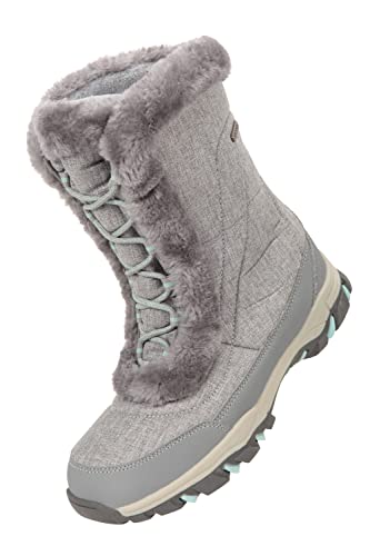 Mountain Warehouse Ohio Damen-Schneestiefel – Schneesichere Damen-Kunstfellschuhe, Getestet bis –20 °C, IsoTherm – Winter, Skifahren, Wintersport, Wandern Minze 40 EU von Mountain Warehouse