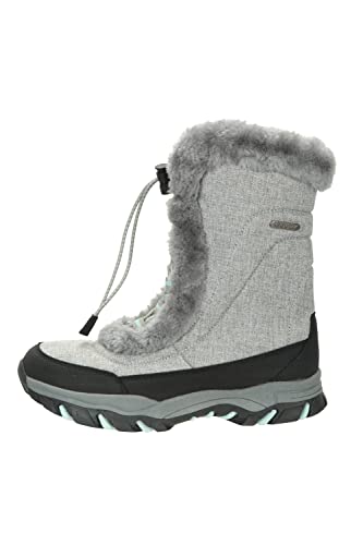 Mountain Warehouse Ohio Jugend-Schneestiefel - Thinsulate-Innenfutter, TPR-Gummi, Kunstfell - winter Hellgrau 32 von Mountain Warehouse