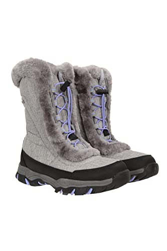 Mountain Warehouse Ohio Jugend-Schneestiefel - Thinsulate-Innenfutter, TPR-Gummi, Kunstfell - winter Dunkelgrau 33 von Mountain Warehouse