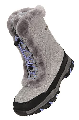 Mountain Warehouse Ohio Jugend-Schneestiefel - Thinsulate-Innenfutter, TPR-Gummi, Kunstfell - winter Dunkelgrau 35 von Mountain Warehouse