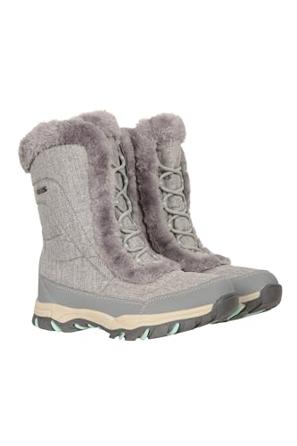 Mountain Warehouse Ohio Damen-Schneestiefel – Schneesichere Kunstfellschuhe, Getestet bis -20 °C, IsoTherm – Winter, Skifahren, Wintersport, Wandern Mintgrün Damen-Schuhgröße 37 DE von Mountain Warehouse