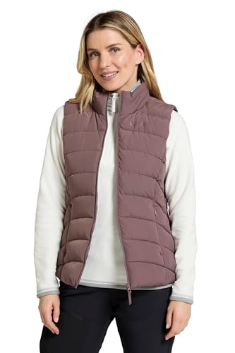 Mountain Warehouse Opal gefüttertes Damengilet - leichte Thermoweste, Reißverschlusstaschen, wasserabweisend maulwurfsgrau Damengröße EU 50 von Mountain Warehouse