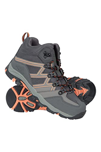 Mountain Warehouse Oscar Kinder-Wanderschuhe - Wildleder-Laufschuhe für Jungen und Mädchen, Stabiler Grip, gefütterte Trekkingschuhe, Starke Sohle, weich, knöchelhoch Dunkelgrau 29 von Mountain Warehouse