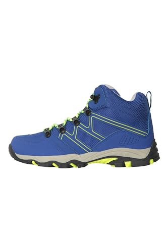 Mountain Warehouse Oscar Kinder-Wanderschuhe - Wildleder-Laufschuhe für Jungen und Mädchen, Stabiler Grip, gefütterte Trekkingschuhe, Starke Sohle, weich, knöchelhoch Kobalt 32 von Mountain Warehouse