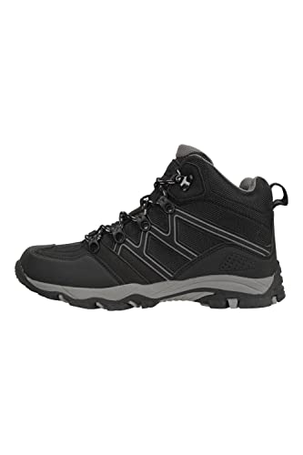 Mountain Warehouse Oscar Kinder-Wanderschuhe - Wildleder-Laufschuhe für Jungen und Mädchen, Stabiler Grip, gefütterte Trekkingschuhe, Starke Sohle, weich, knöchelhoch Schwarz Jet 30.5 von Mountain Warehouse