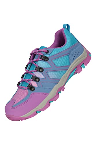 Mountain Warehouse Oscar Kinderwanderschuhe - atmungsaktive Trainingsschuhe mit Textil-Obermaterial, Fersen- und Zehenschutz, Eva-Polsterung, für Jungen und Mädchen Lila 36 von Mountain Warehouse