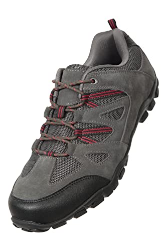 Mountain Warehouse Outdoor-Herren-Laufschuhe – Obermaterial aus Wildleder-Mesh, gepolstertes Eva-Fußbett, Gummi-Laufsohle – zum Wandern, Camping, Reisen Dunkelgrau 41 von Mountain Warehouse