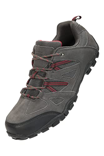 Mountain Warehouse Outdoor-Herren-Laufschuhe – Obermaterial aus Wildleder-Mesh, gepolstertes Eva-Fußbett, Gummi-Laufsohle – zum Wandern, Camping, Reisen Dunkelgrau 43 von Mountain Warehouse