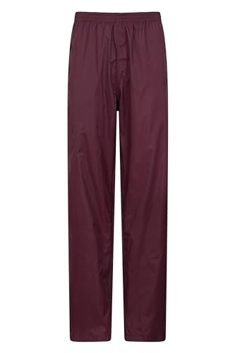 Mountain Warehouse Pakka Wasserabweisende Outdoor-Hosen für Damen - Überziehhose bei Regen fürs Wandern, Reisen und Outdoor für Frauen von Herbst Winter bis Winter, Reise-Hose Dunkellila 38 von Mountain Warehouse