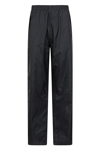 Mountain Warehouse Pakka Wasserabweisende Outdoor-Hosen für Damen - Überziehhose bei Regen fürs Wandern, Reisen und Outdoor für Frauen von Herbst Winter bis Winter, Reise-Hose Schwarz 40 von Mountain Warehouse