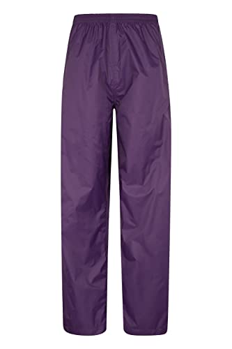 Mountain Warehouse Pakka Wasserabweisende Outdoor-Hosen für Damen - Überziehhose bei Regen fürs Wandern, Reisen und Outdoor für Frauen von Herbst Winter bis Winter, Reise-Hose Violett 34 von Mountain Warehouse