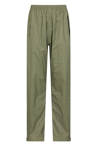 Mountain Warehouse Pakka Wasserabweisende Outdoor-Hosen für Damen - Überziehhose bei Regen fürs Wandern, Reisen und Outdoor für Frauen von Herbst Winter bis Winter, Reise-Hose Khaki 42 von Mountain Warehouse