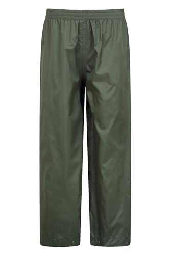 Mountain Warehouse Pakka wasserdichte Outdoor-Hose für Kinder - wasserdichte, ungefütterte Regenhose für Jungen und Mädchen, Überziehhose im Regen und Matschhose Khaki 5-6 Jahre von Mountain Warehouse