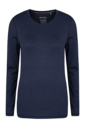 Mountain Warehouse Panna Damen Langarm Oberteil Sport T-Shirt atmungsaktiv Base Layer Funktionsshirt Laufen Fitness Gym, Herbst Marineblau 42 von Mountain Warehouse