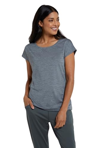 Mountain Warehouse Panna II Damen UV Lockeres T-Shirt – Entspannter Schnitt mit Iso-Cool-Material, Activewear – Ideal für Herbst, Herbst Winter, Laufen, Radfahren, Outdoor Grau Damengröße EU 42 von Mountain Warehouse