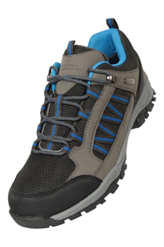 Mountain Warehouse Path Herren Wanderschuhe - wasserdichte Fitnessschuhe, Hohe Feuchtigkeitsregulierung, atmungsaktive Laufschuhe, Mesh-Futter und hoher Grip Dunkelgrau 43 von Mountain Warehouse