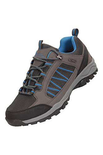 Mountain Warehouse Path Herren Wanderschuhe - wasserdichte Fitnessschuhe, Hohe Feuchtigkeitsregulierung, atmungsaktive Laufschuhe, Mesh-Futter und hoher Grip Dunkelgrau 46 von Mountain Warehouse