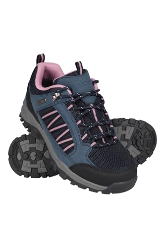 Mountain Warehouse Path wasserdichte Damen-Wanderschuhe - Atmungsaktiver Trekkingschuh für Damen, mit Mesh-Futter, hohem Schaft - Für Trekking und Camping Marine Damen-Schuhgröße 39 DE von Mountain Warehouse