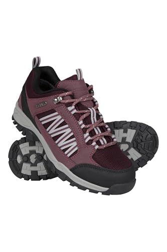 Mountain Warehouse Path wasserdichte Damen-Wanderschuhe - Atmungsaktiver Trekkingschuh für Damen, mit Mesh-Futter, hohem Schaft - Für Trekking und Camping Violett Damen-Schuhgröße 37 DE von Mountain Warehouse