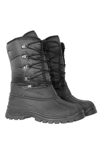 Mountain Warehouse Plough Schneestiefel für Herren - Atmungsaktive Schneestiefel, schneedicht, strapazierfähig, Textil, Laufsohle Gummi - Für Urlaub bei kaltem Wetter Schwarz 42 von Mountain Warehouse